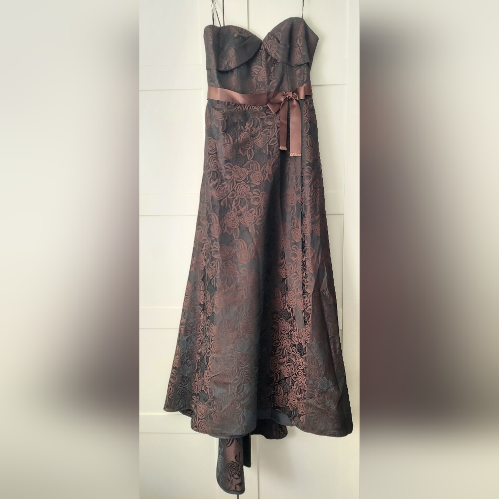 $2,850 NEW LIANCARLO COUTURE STRAPLESS FLORAL BOW RUNW GOWN 14